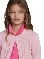 Girl's Cable-Knit Cotton Cardigan