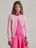 Girl's Cable-Knit Cotton Cardigan