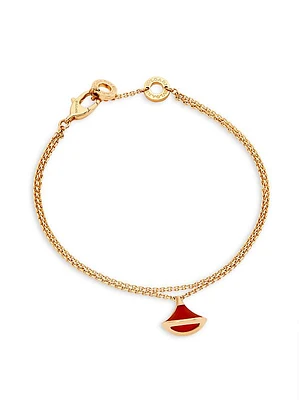 Divas' Dream 18K Rose Gold & Carnelian Pendant Double-Strand Bracelet