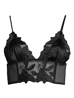 Lily Embroidered Long Lined Triangle Bra