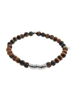 Sterling Silver & Tiger's Eye Beaded Bracelet