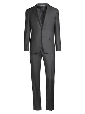 Regular Fit Solid Two-Piece Suit