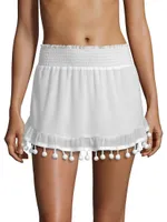 Stevie Pompom Trim Mini Skirt