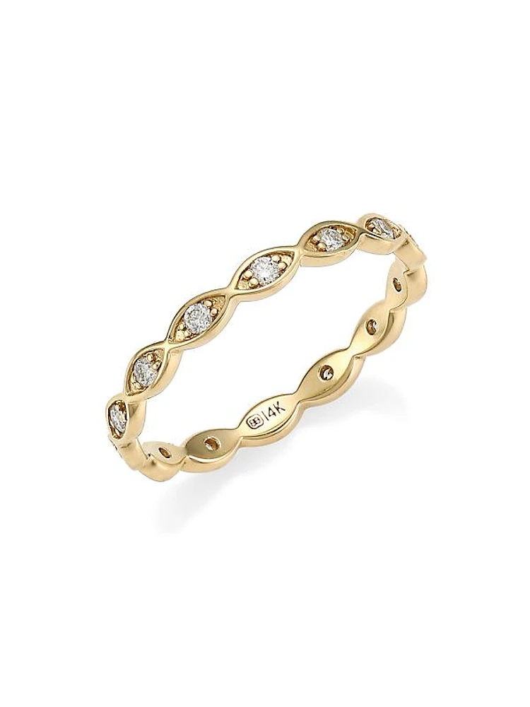 Marquis Eye 14K Yellow Gold & Diamond Ring