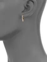 14K Yellow Gold & Diamond Small Fringe Hoop Earrings