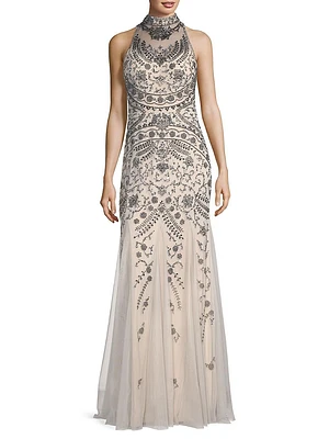 Embellished Sleeveless Gown