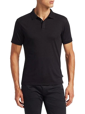 Textured Collar Slim-Fit Polo Shirt