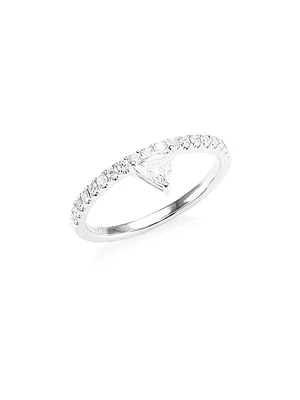 Diamond White Gold Triangle Ring