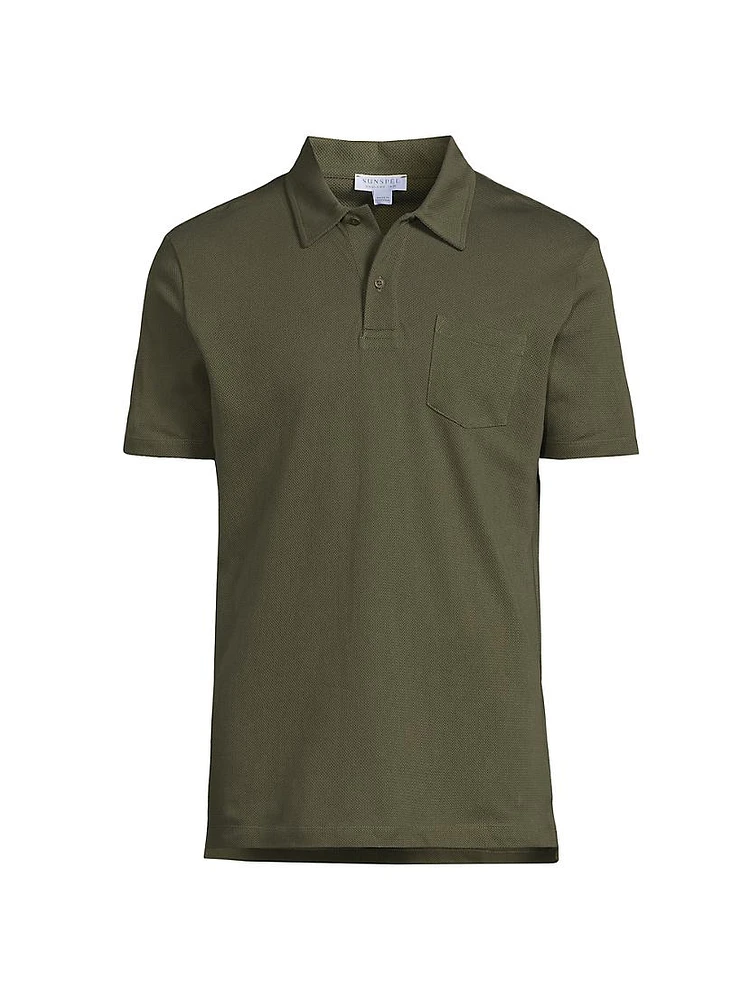 Textured Cotton Polo
