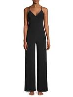 Slip Wide-Leg Sleeveless Jumpsuit