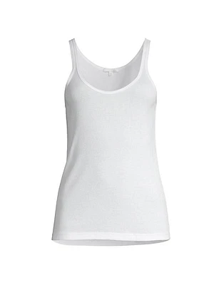 Rib-Trimmed Cotton Tank Top