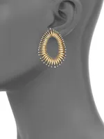 Tribal 18K Yellow Gold & Diamond Drop Earrings