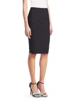 Skinny Stretch-Wool Pencil Skirt