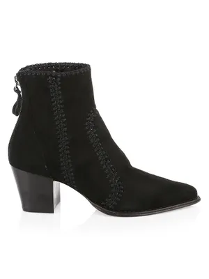 Benta Embroidered Suede Ankle Boots