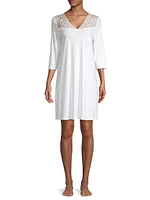 Moments Three-Quarter Lace Yoke Night Gown