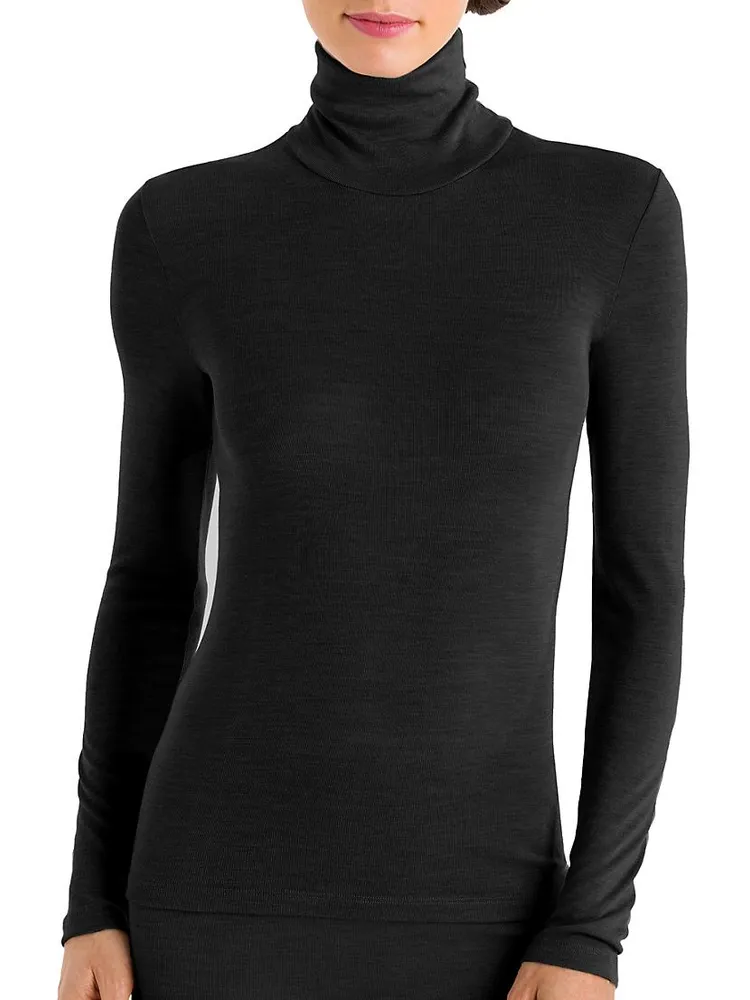 Wool & Silk Turtleneck Pullover