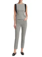 Franca Houndstooth Cropped Trousers