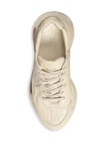 Rhyton Gucci Logo Leather Sneaker