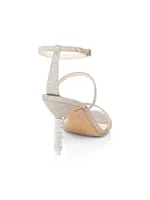 Rosalind Embellished-Heel Glitter Sandals