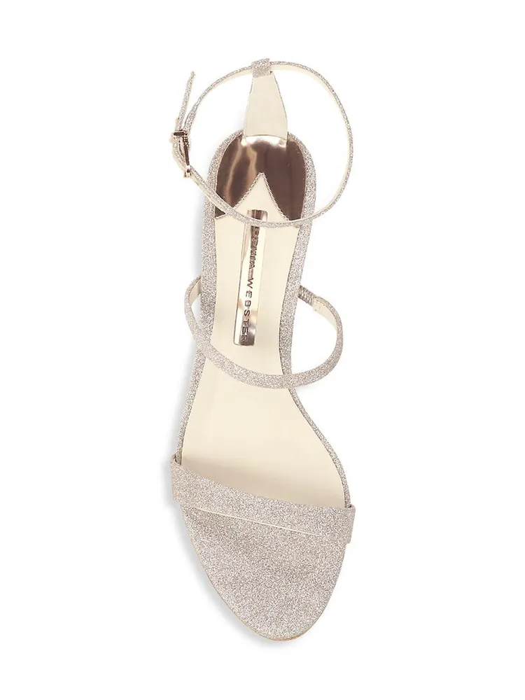 Rosalind Embellished-Heel Glitter Sandals