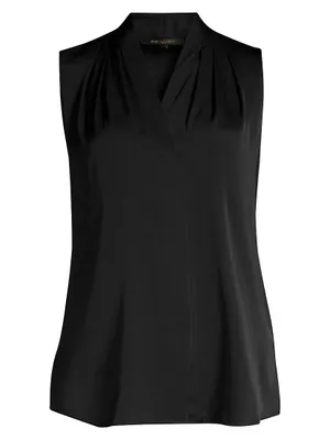 Mila Sleeveless Silk-Blend Blouse