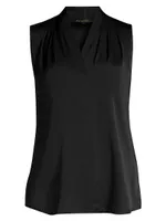 Mila Sleeveless Silk-Blend Blouse