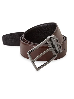 Cut-to-Size Reversible Leather Belt