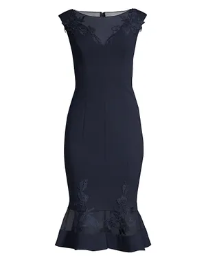 Lace-Accented Cocktail Dress