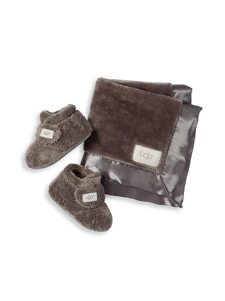 Baby's Two-Piece Bixbee And Lovey Booties & Blanket Set