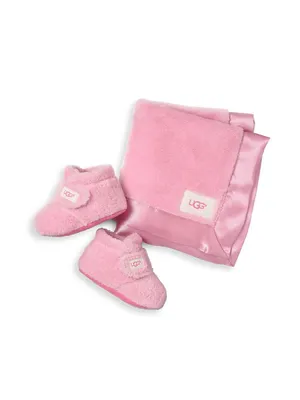 Baby's 2-Piece Bixbee And Lovey Booties & Blanket Set