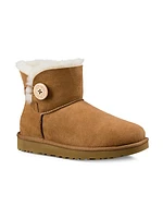 Mini Bailey Button Sheepskin-Lined Suede Ankle Boots