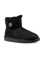 Mini Bailey Button Sheepskin-Lined Suede Ankle Boots