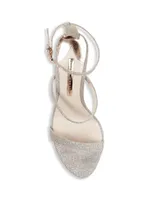 Rosalind Embellished-Heel Glitter Leather Sandals