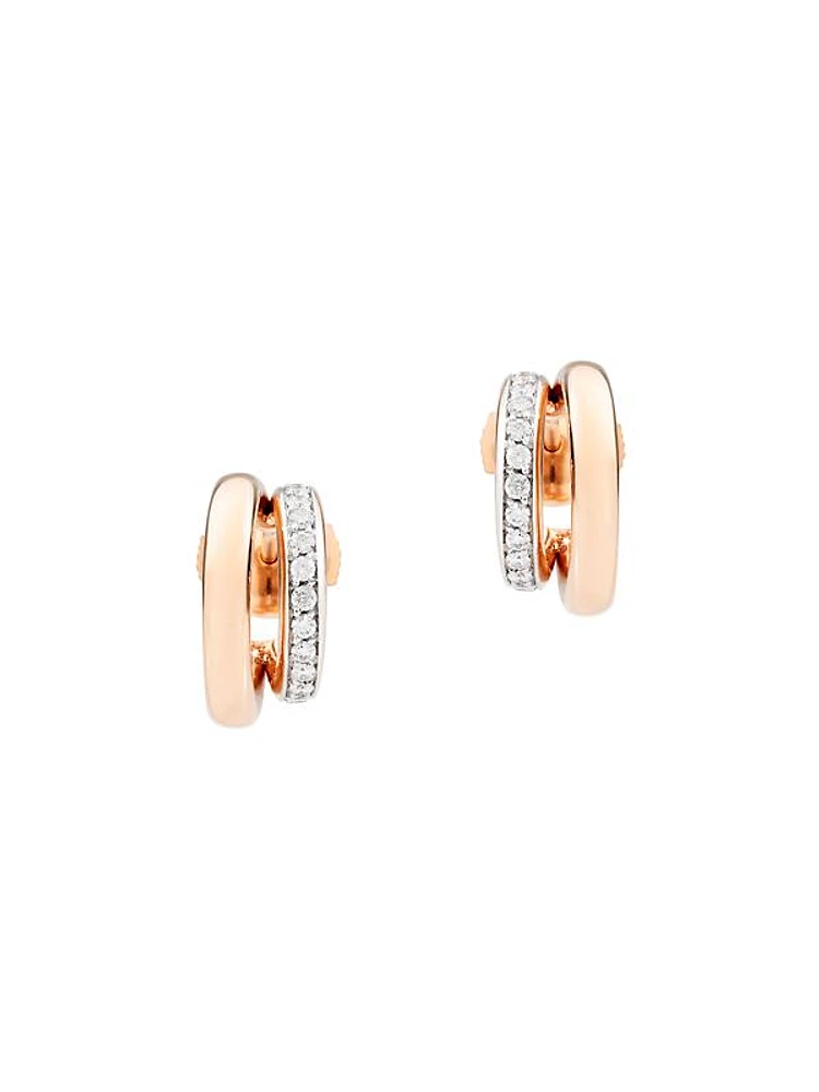 Iconica 18K Rose Gold & Diamond Double-Hoop Earrings