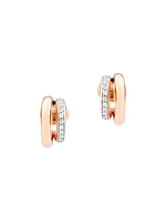 Iconica 18K Rose Gold & Diamond Double-Hoop Earrings