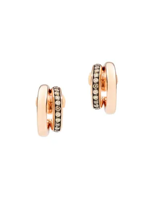 Iconica 18K Rose Gold & Diamond Huggie Hoop Earrings