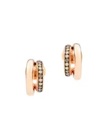 Iconica 18K Rose Gold & Diamond Huggie Hoop Earrings