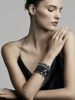Sapphire, Diamond & 14K Gold Rondelle Bezel Eye Bracelet