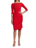 Kate Ruffled Three-Quarter Sleeve Bodycon Dress