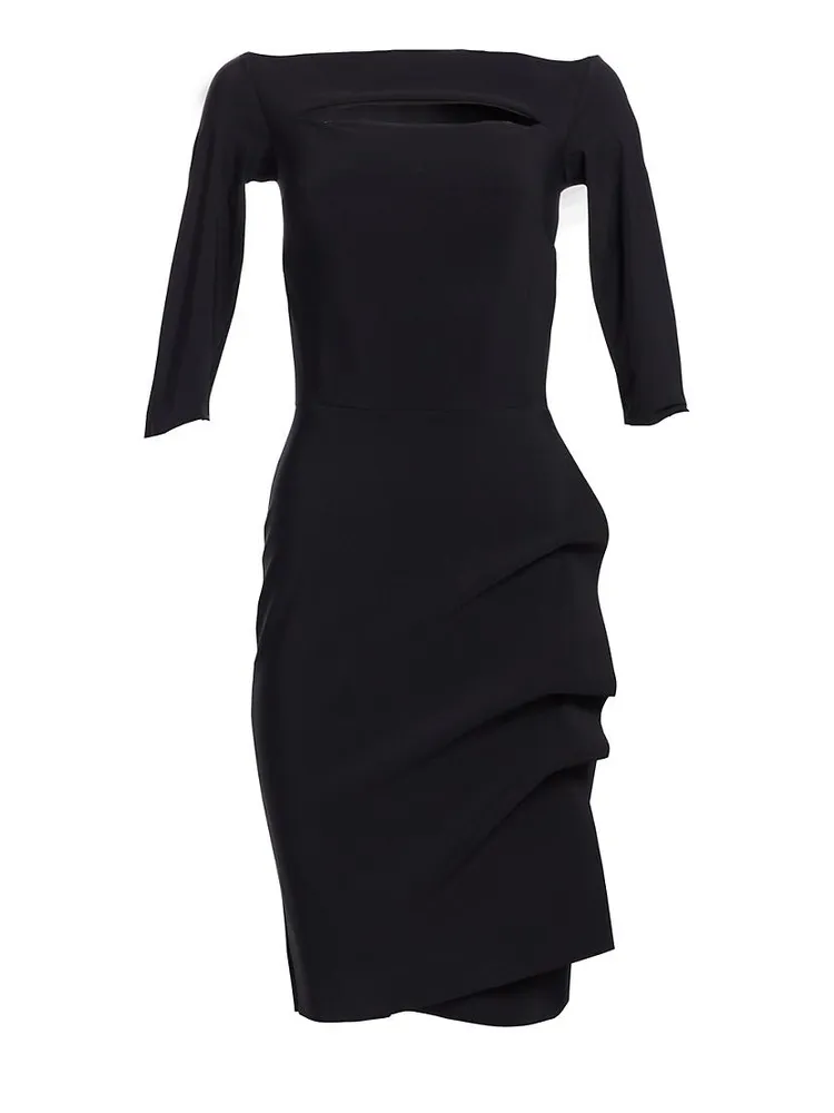 Kate Ruffled Three-Quarter Sleeve Bodycon Dress