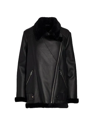 Shearling Lamb & Nappa Leather Moto Jacket