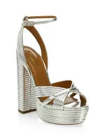 Sundance Metallic Platform Sandals