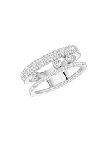 Move Romane 18K White Gold & Diamond Pavé Ring