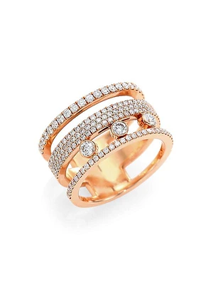 Move Romane 18K Rose Gold & Diamond Pavé Ring