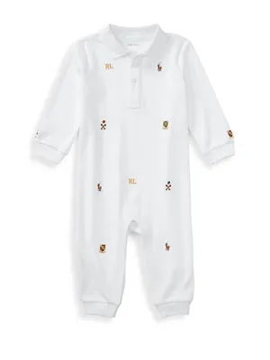 Baby Boy's Embroidered Cotton Coverall