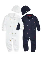 Baby Boy's Embroidered Cotton Coverall