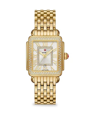 Deco Madison Mid 18K Gold Diamond Bracelet Watch