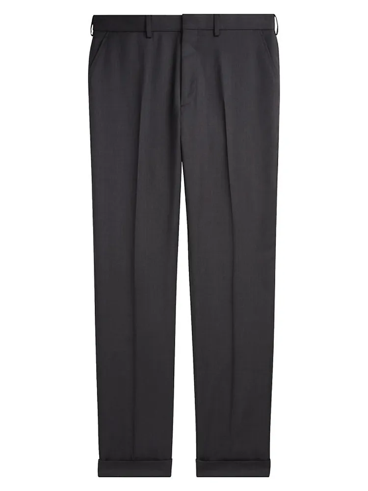 Greg Flat-Front Wool Pants