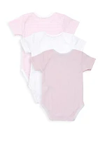 Baby Girl's Kissy Three-Piece Short-Sleeve Bodysuit Set