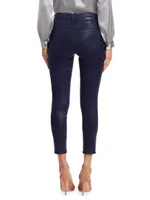 Margot High-Rise Ankle Skinny Coated Jeans